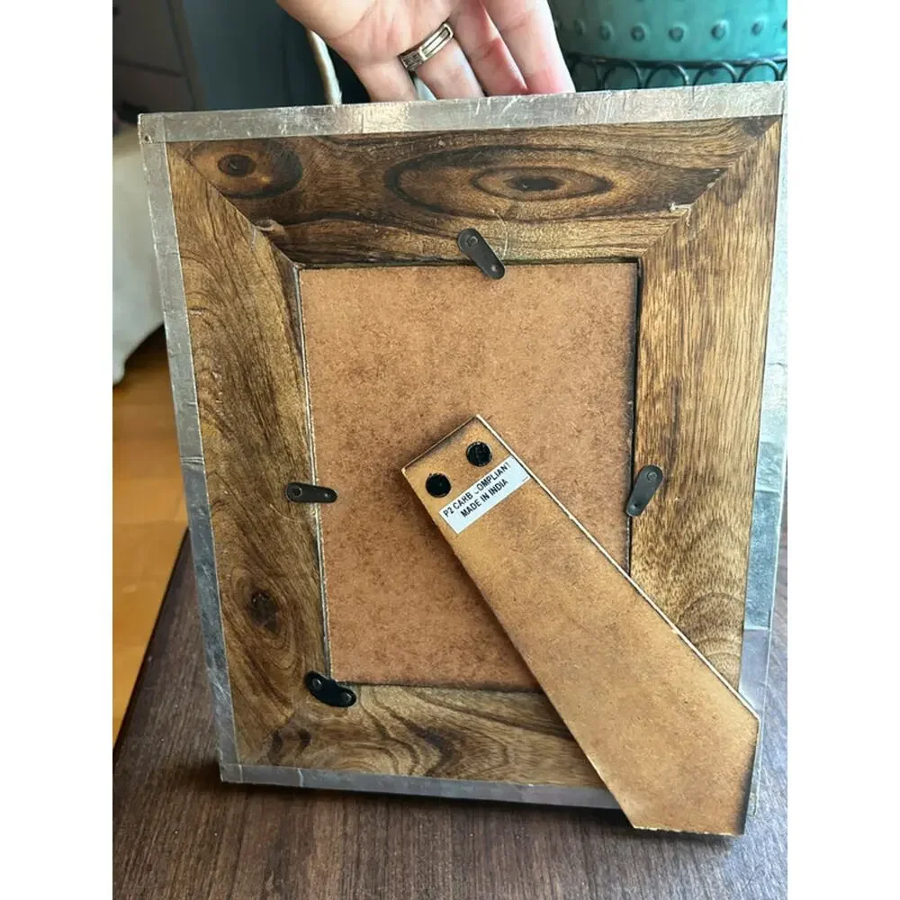 New brown wood frame metal border made in India